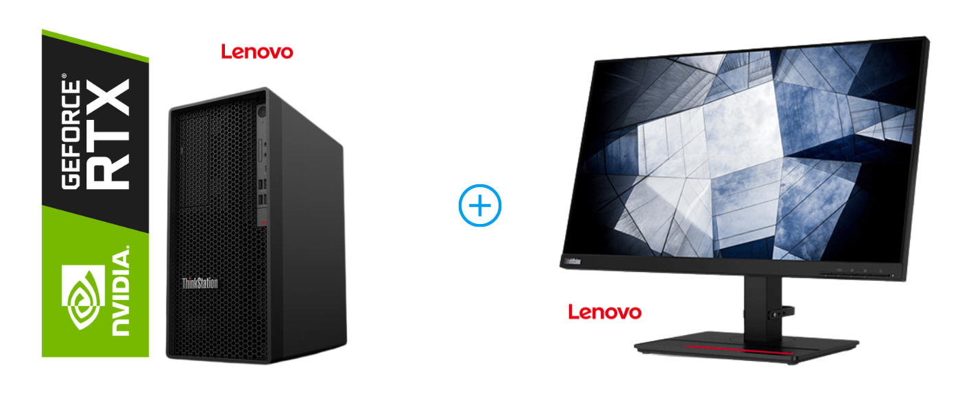 Lenovo ThinkStation P358 Tower e Monitor Lenovo ThinkVision P24q-20