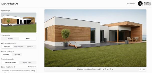 Esterno renderizzato con motore 'Accurate'