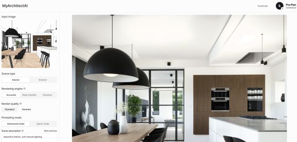 Cucina renderizzata comn motore 'Accurate'